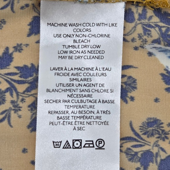 Free People Soli Plunge Neck Yellow Floral Long Sleeve Mini Dress Pockets Size L - Picture 10 of 12